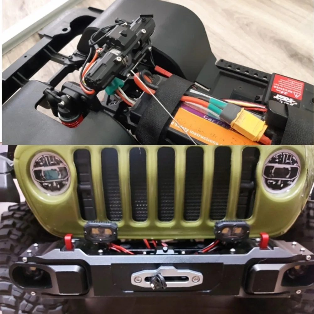 RC Dual Motors Automatic Winch Wireless Remote Controller System for 1:10 RC Crawler Car Axial SCX10 90046 Traxxas TRX4 TRX6