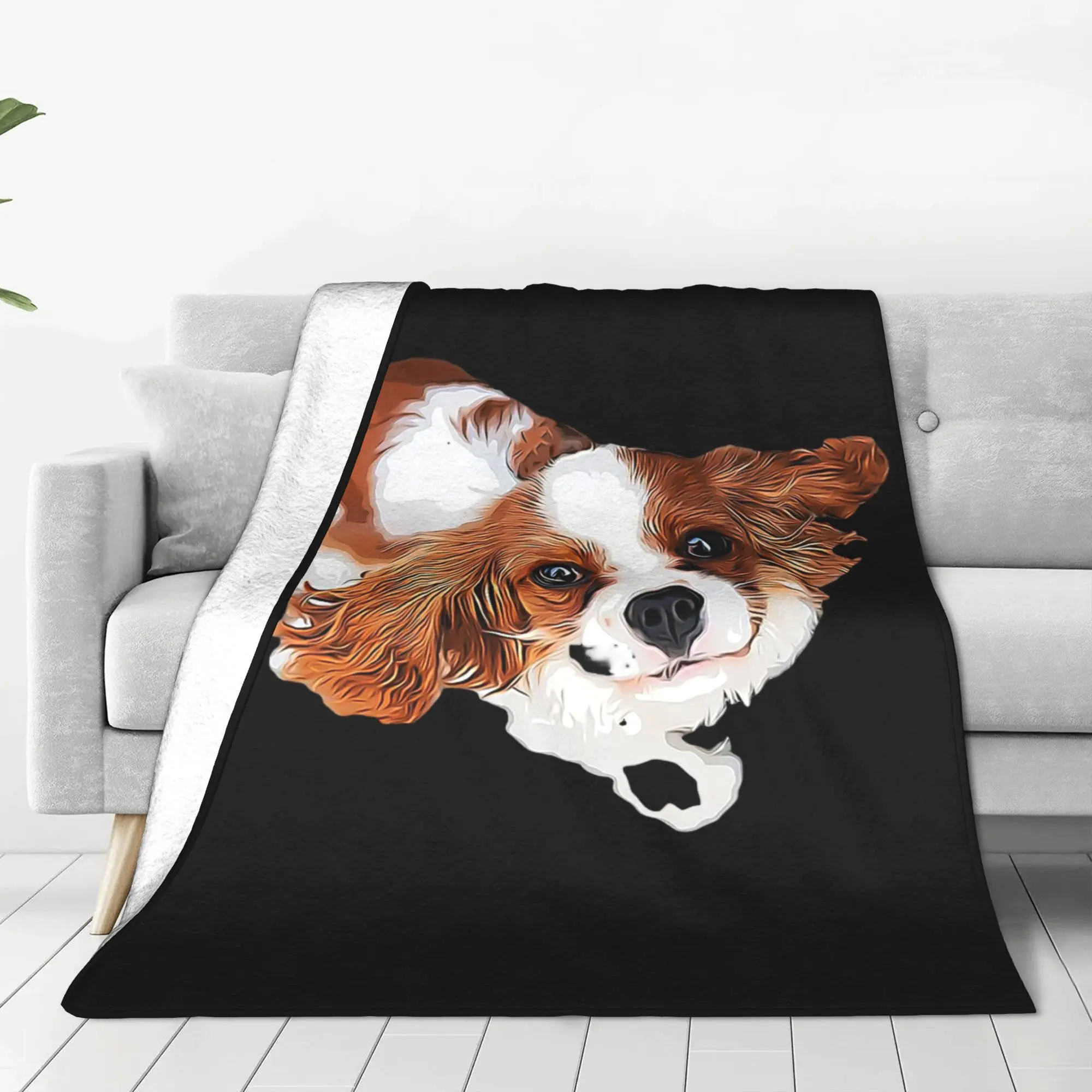 Cavalier King Charles Spaniel - Blenheim Blankets Warm Flannel Sofa Throw Blanket for Home Bedroom Outdoor Throws Bedspread