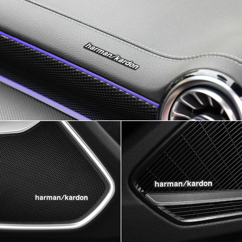 2/4/8Pcs Harman Kardon Metal Speaker Emblem Audio Car 3D Sticker For Mitsubishi ASX Lancer Pajero Outlander L200 EVO Lancer EX