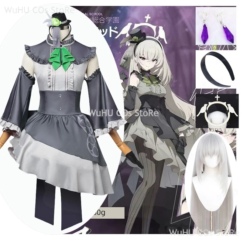 Game Blue Archive Cosplay Utazumi Sakurako Cosplay Dress Idol Suit Utazumi Sakurako Wig Halo Women Girls Halloween Roleplay Suit