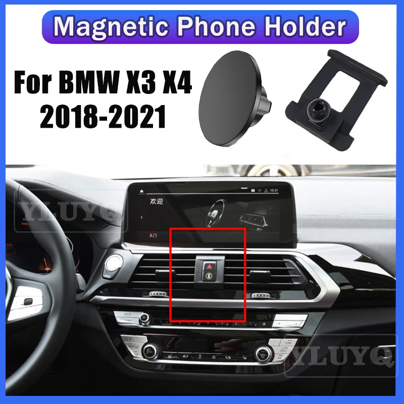 

For BMW X3 X4 G01 G02 2018 2019 2020 2021 Car magnetic phone holder Gravity navigation stand 360° rotatable Car accessories