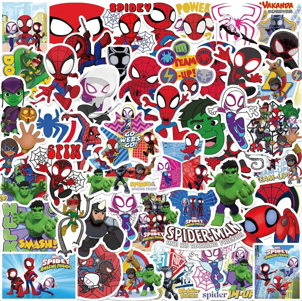 Spidey and His Amazing Friends Stickers Pack,Waterproof Vinyl Sticker for Laptop Water Bottle Luggage Snowboard Bicycle Skateboa