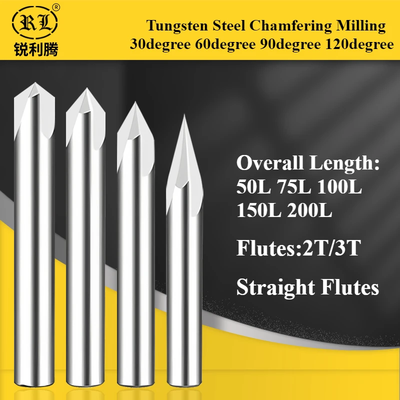 

RuiLiTeng фреза для снятия фаски, твердосплавная угловая зенковка, фреза для снятия фаски, кромки с V-образным пазом, 6090, 120 градусов