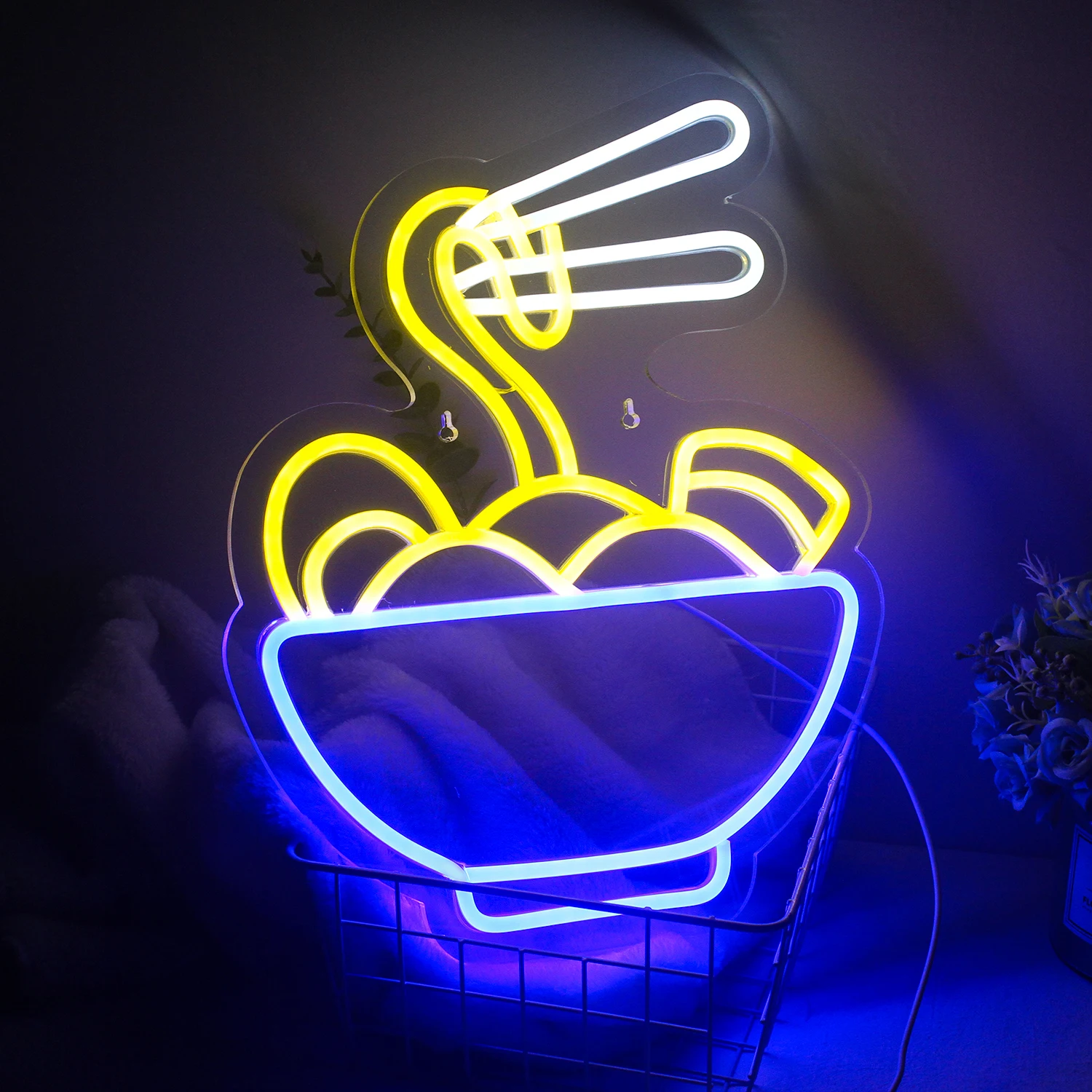 Imagem -03 - Ramen Japanese Noodles Neon Sign Casamento Neon Sign Festa Neon Quarto Luz de Néon Personalizada Led Neon Wall Decor