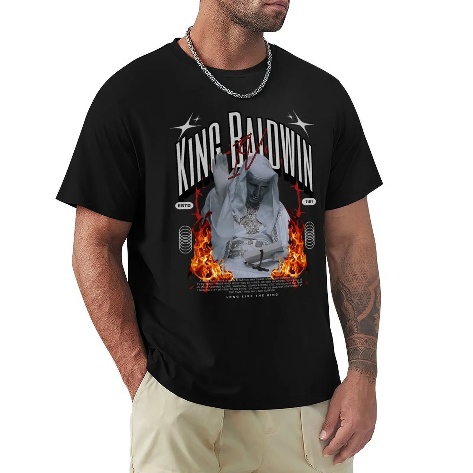 

King Baldwin T-Shirt anime tshirt essential t shirt new edition mens vintage t shirts