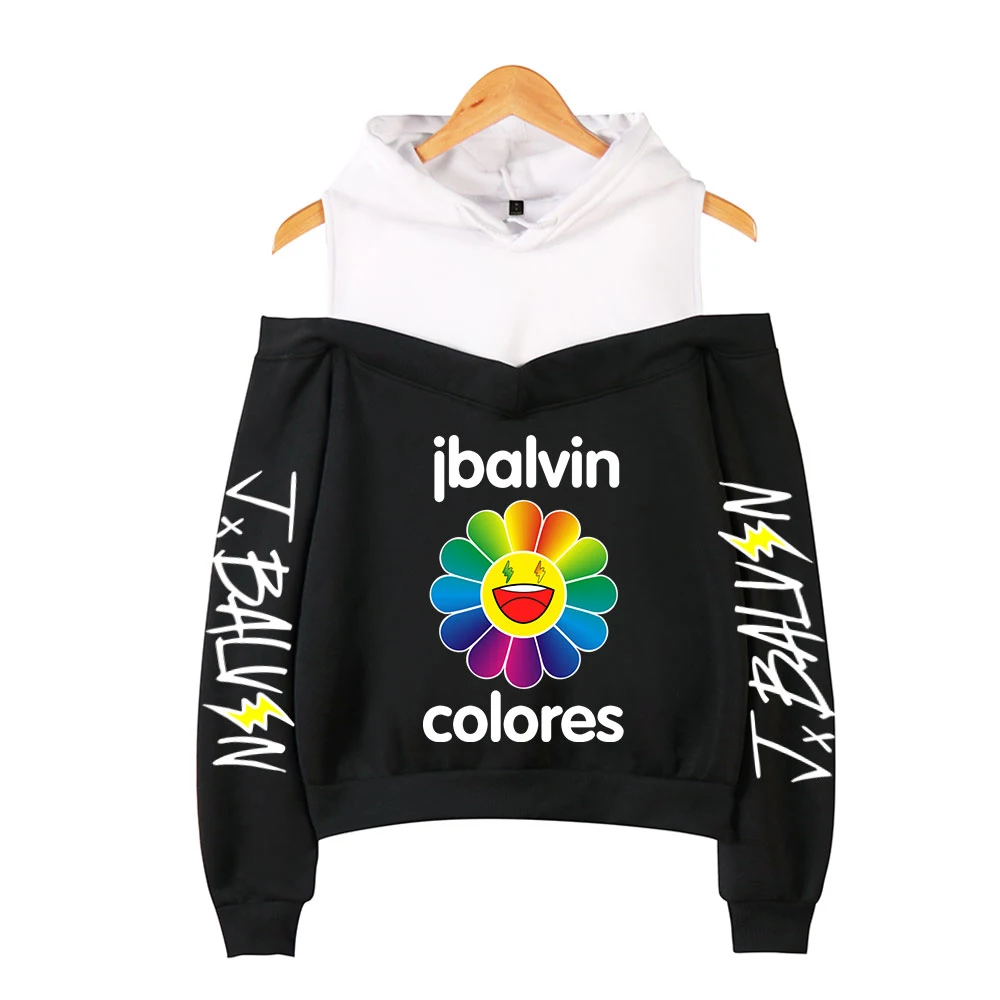 J BALVIN Hoodies Harajuku Female Off Shoulder Women's Sweatshirt Hooded Sweatshirt New Album Colors Girls Clothes Fashion