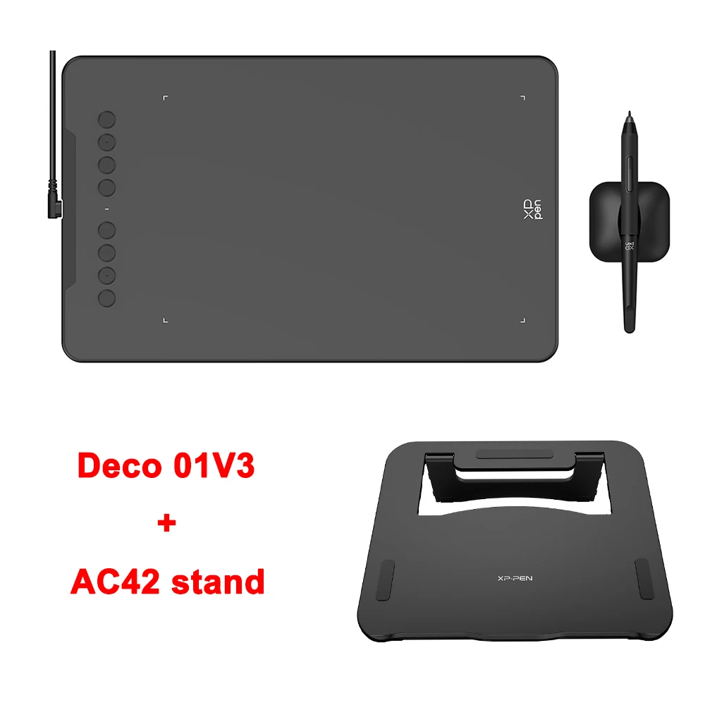 XPPen Nieuwe Deco01V3 10 Inch Grafische Digitale Tekentablet 16384 Drukniveaus 8 Sneltoetsen voor Android Windows Mac