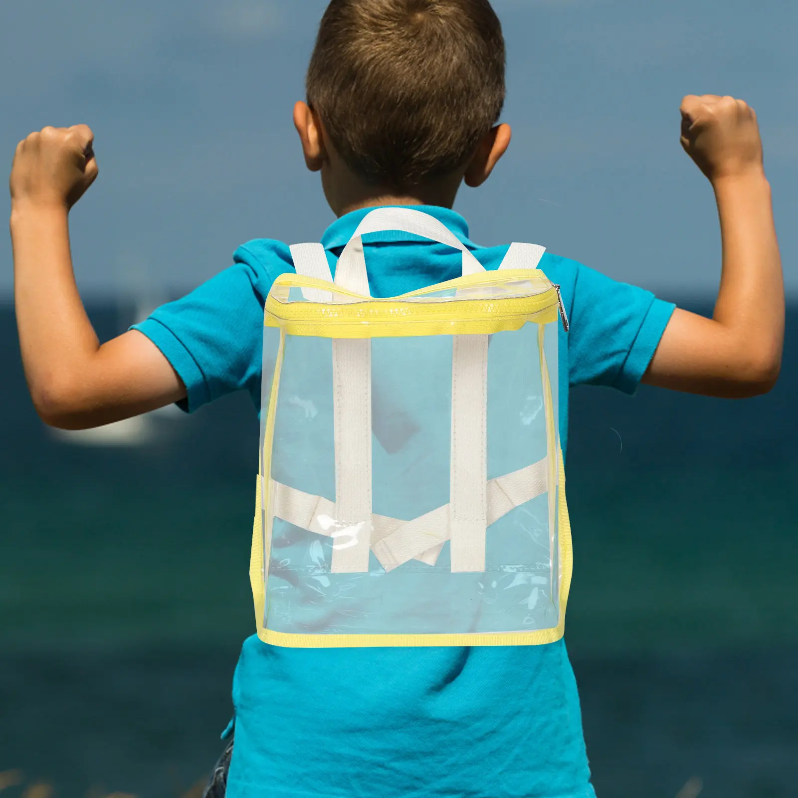 

Прозрачный детский рюкзак из водонепроницаемого ПВХ: прозрачный дизайн для быстрого доступа к вещам, вместительное хранилище для книг, закусок, школьных принадлежностей