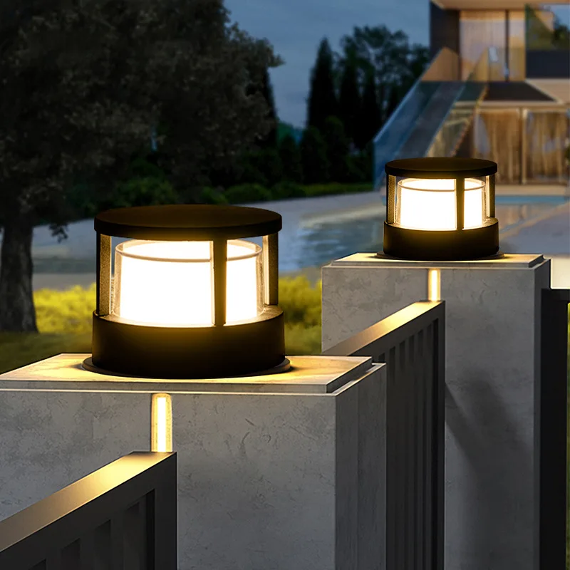 LED Outdoor Landscape Light 6W 12W Column Light Garden Courtyard Waterproof Light 110V-220V Surface Mounted Wall Light