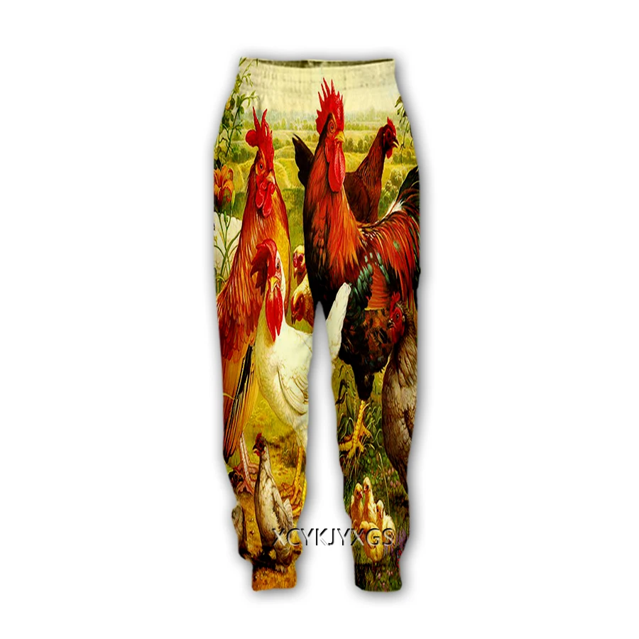 Phechion 3D Neue Männer/Frauen Tier Huhn Kunstdruck-Casual Hosen Jogginghose Gerade Hosen Jogginghose Jogging Hose K144