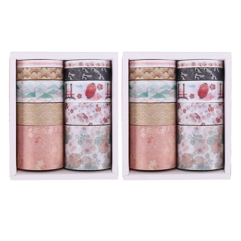 Juego de cintas Washi Kawaii decorativas para 20 piezas, pegatinas de papel japonesas, papelería japonesa, suministro para álbum de recortes, H