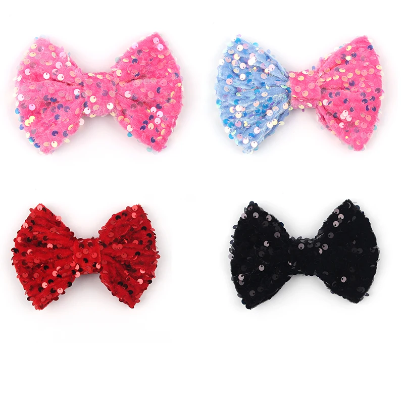 

10Pcs/Lot 5 Inch Kinderen Hair Bows Shiny Sequin Boog Met/Zonder For DIY Party Hair Clips Kids Accessories Hairpins