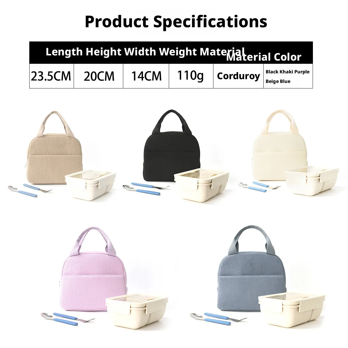 Tragbare Lunchtasche, isolierte Tasche, Lunchbox-Tasche, Lunchtasche mit Tragegurt, Lunchbox-Aufbewahrungstasche für Arbeit und Schule – Detail 1