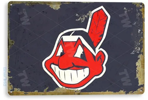 TIN SIGN Indians, Sports, Retro, Rustic, Baseball Decor, A910 --Tin Sign