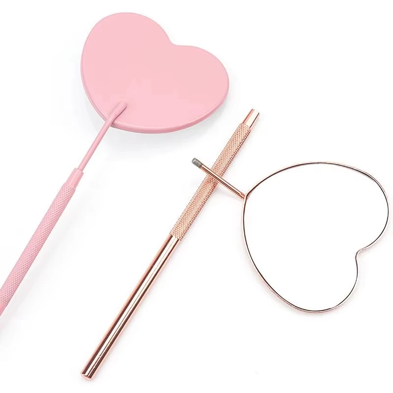 Heart Stainless Steel Eyelash Extensions Checking Mirror Professional Lash Inspection Dental Tools Beauty Makeup Supplies