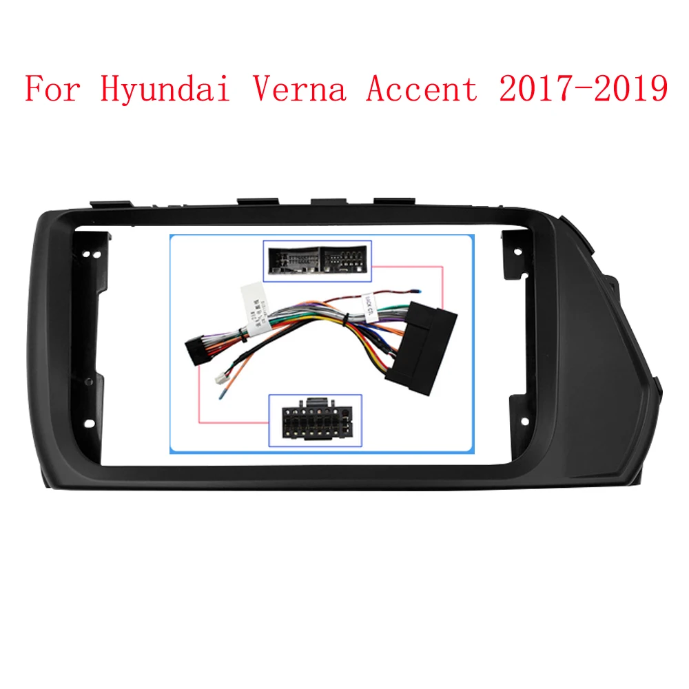 HAOCHEN 2 DIN 9 Inch Car Frame Fascia Adapter For Hyundai Verna Accent 2017-2019 Android Radio Dash Fitting Panel Kit