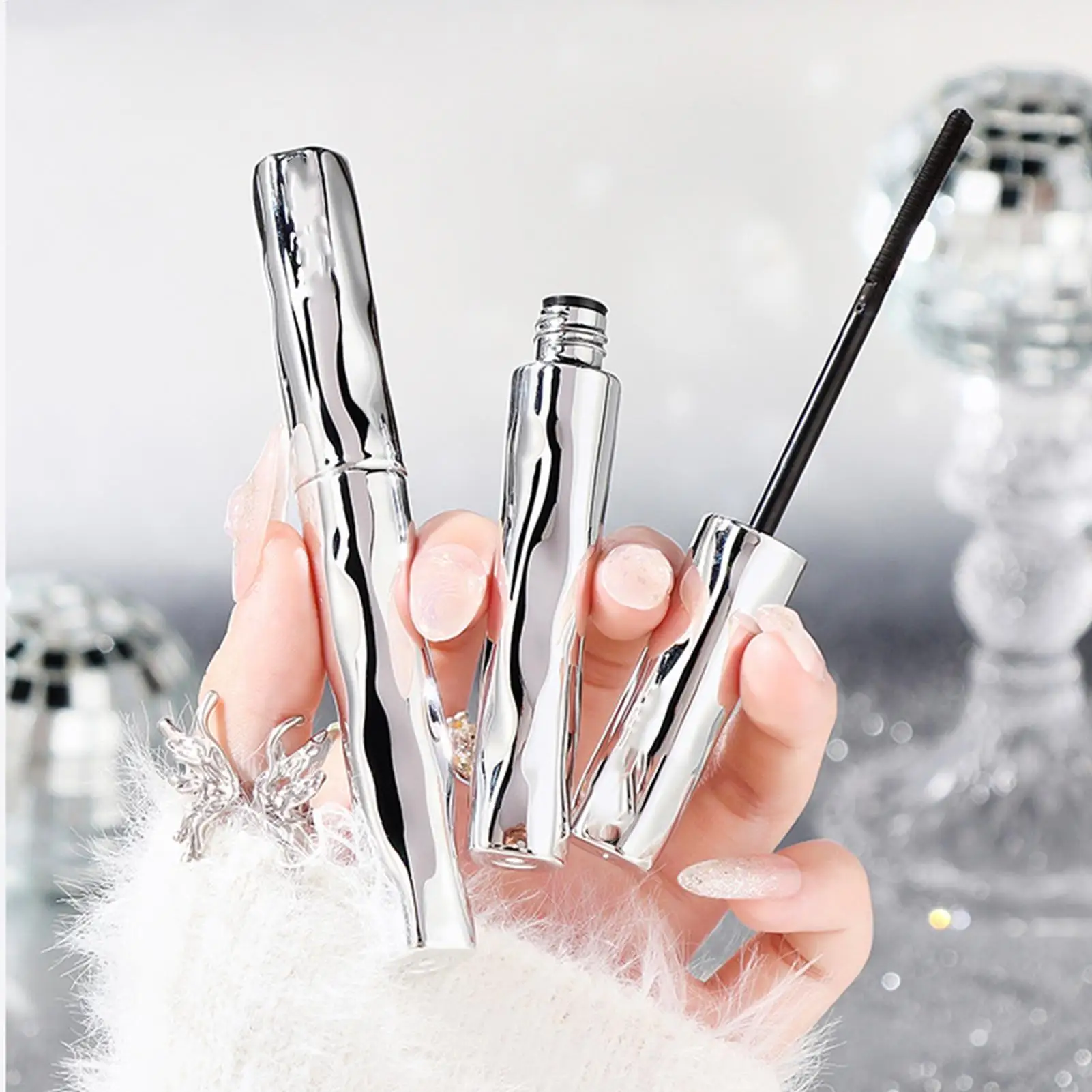 Mascara arricciacapelli in fibra di seta, allungamento e volumizzante, impermeabile, a prova di sbavature, di lunga durata, da donna