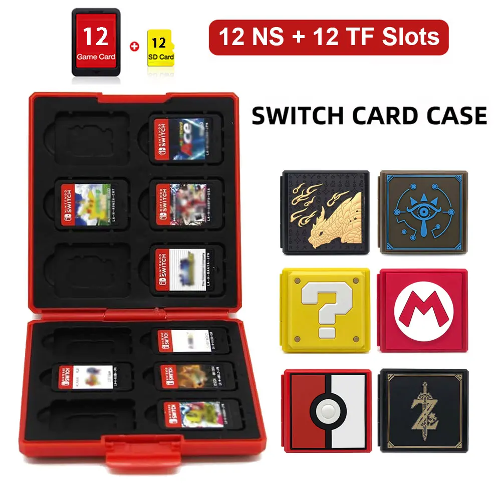 12 in 1 for Switch OLED Hard Game Card Case Storage Box Game Cartridge Case for NS Switch Games for Micro SD Memory Cards