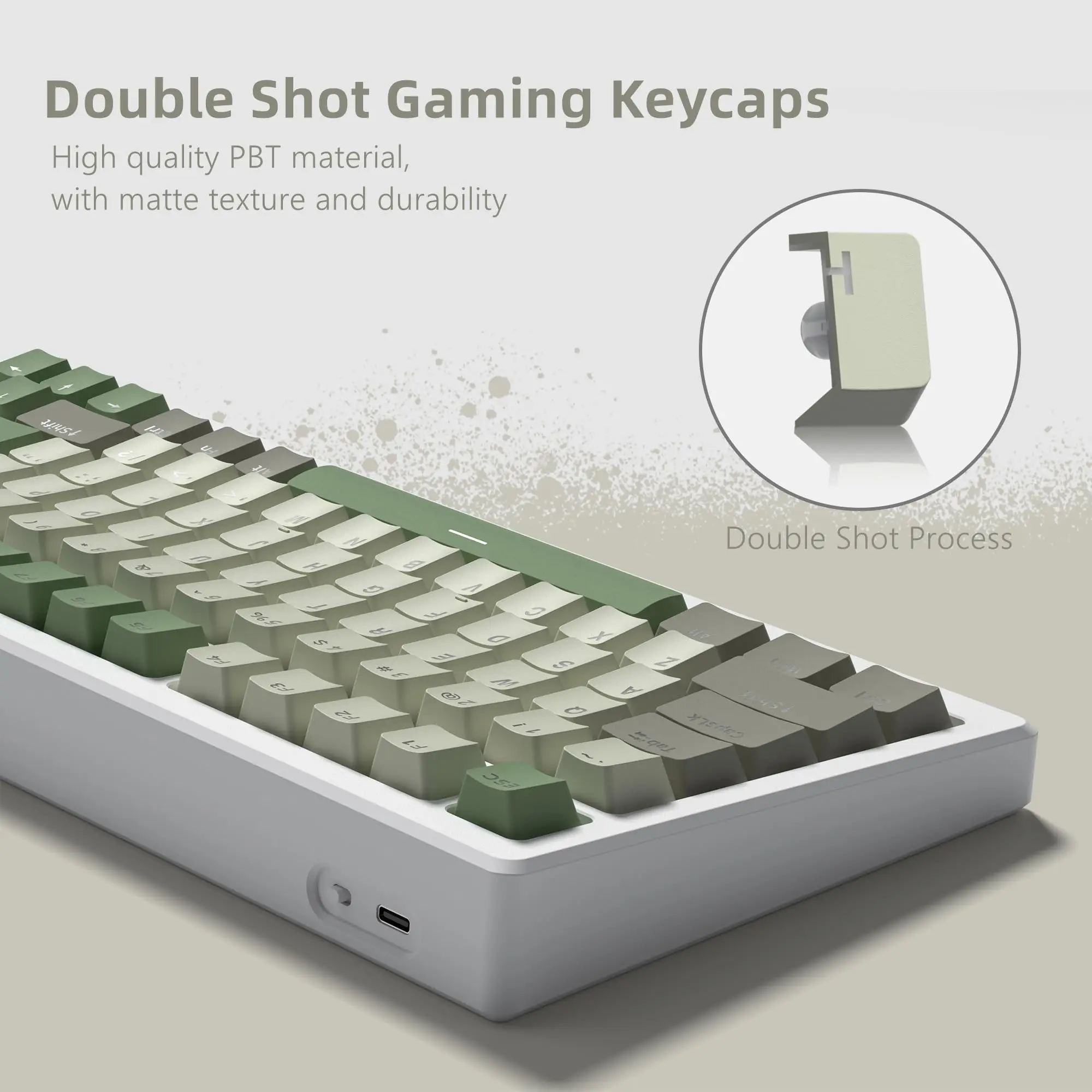 Imagem -03 - Verde Backlit Rgb Pbt Double-shot Keycaps Oem Perfil Key Cap para Cherry mx Switches Teclado Gaming Mecânica 166 Teclas Branco