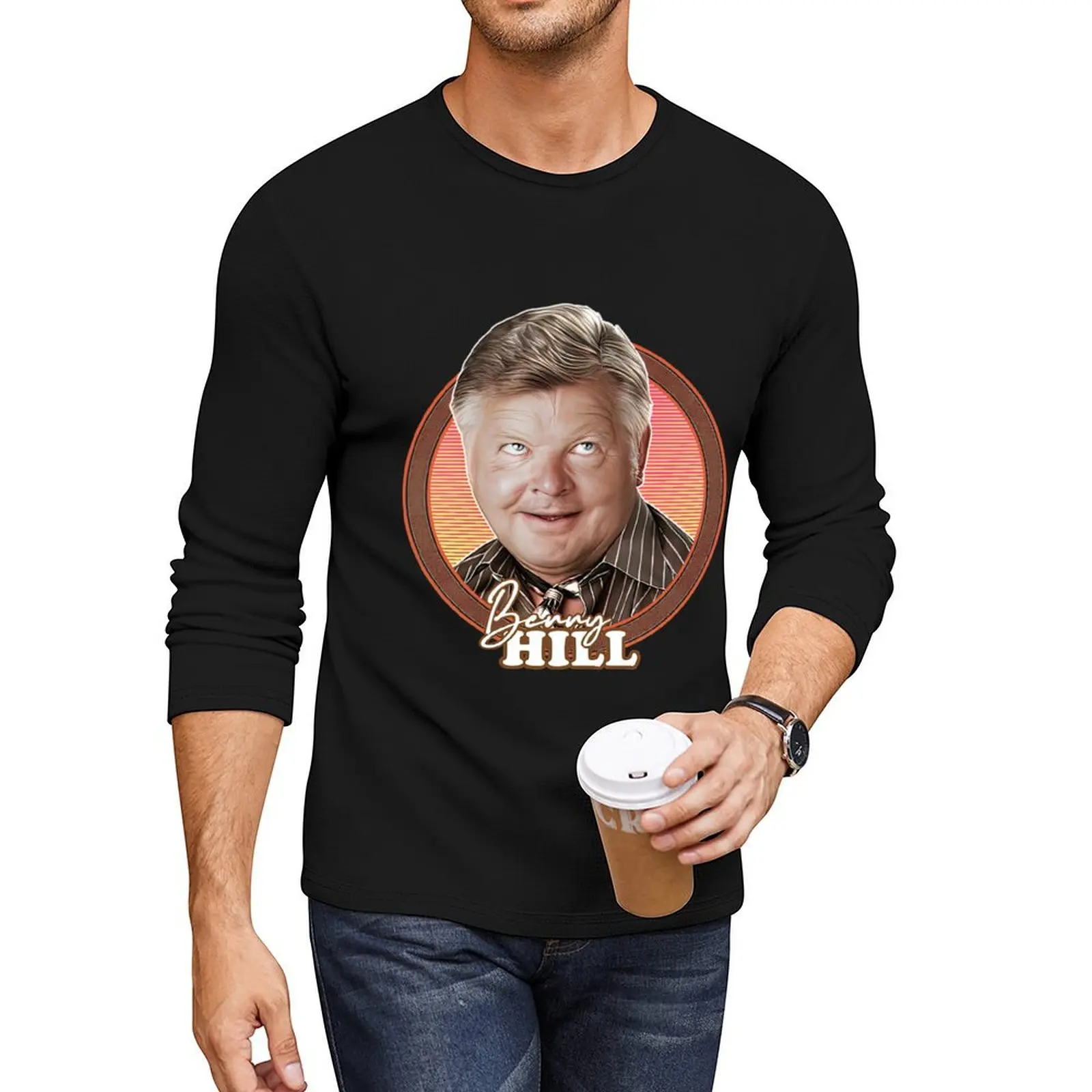 Benny Hill 70s Retro Fan Long T-Shirt T-shirt for a boy kawaii clothes mens t shirt graphic