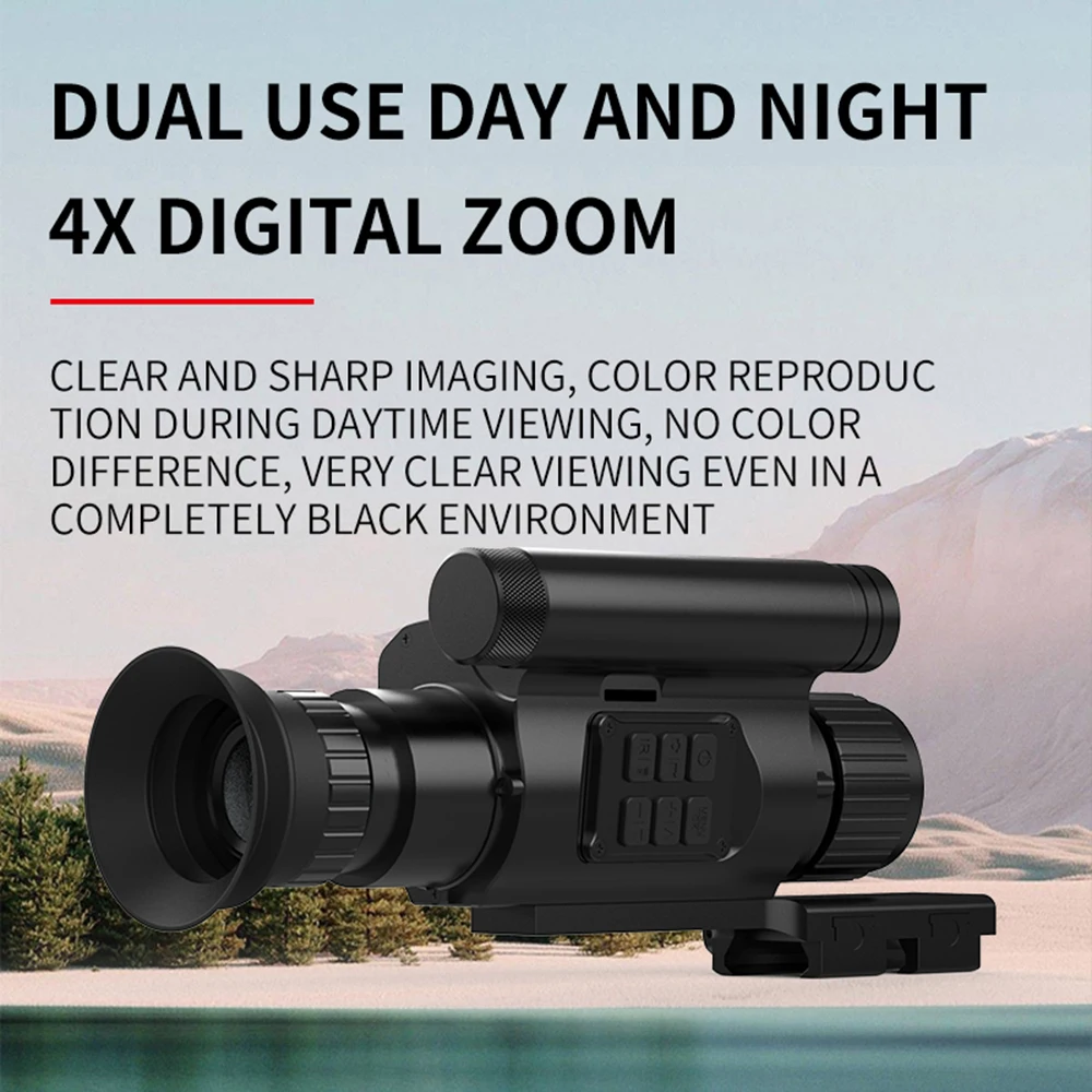 Infrared Night Vision Scope Magnification 4X Digital Zoom 1.2 Inch OLED Screen 3MP Monocular Night Vision Device