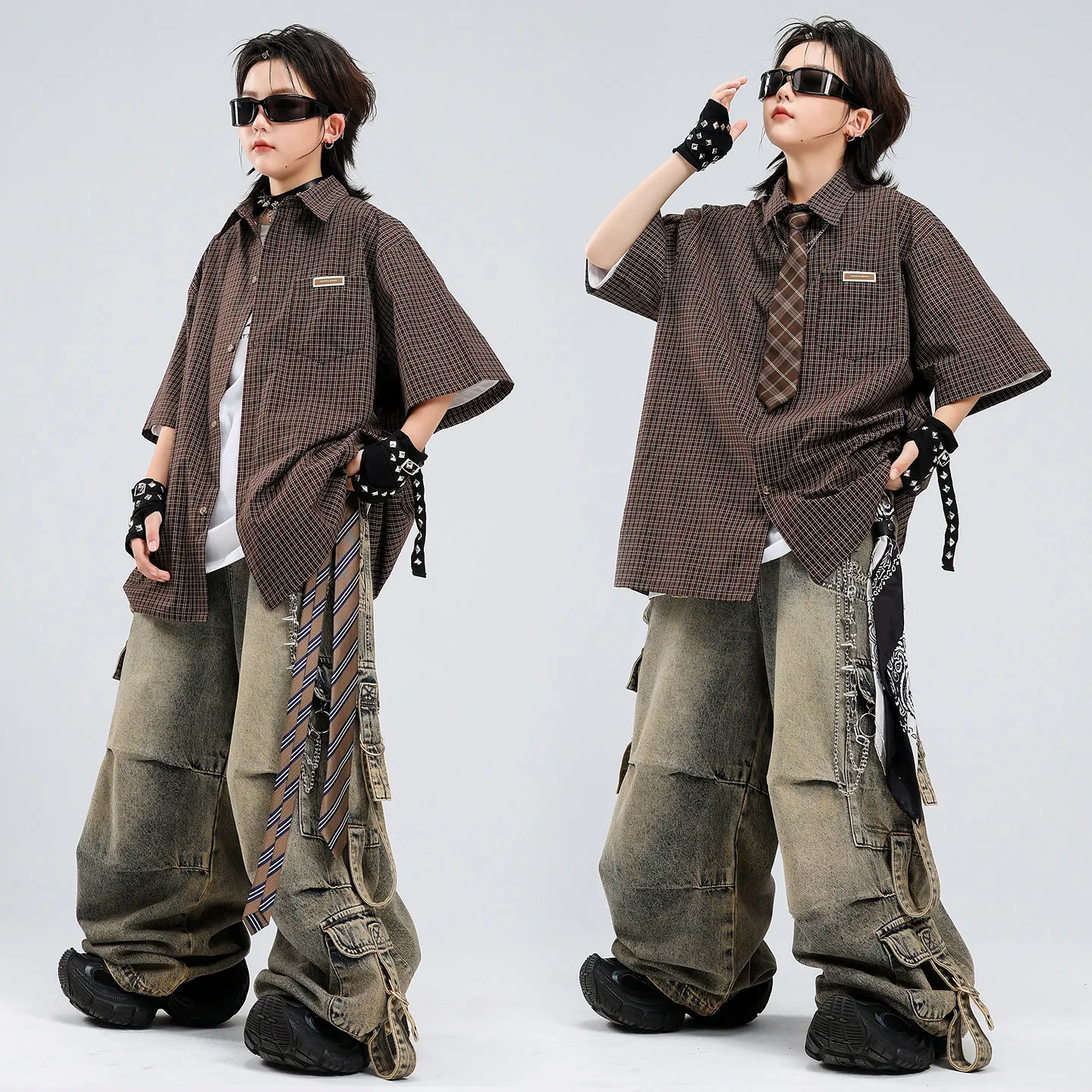 

Children'S Day 2026 New Modern Jazz Dance Performance Stage Costumes For Boys Loose Shirts Hiphop Pants Kpop Clothing DQS22838