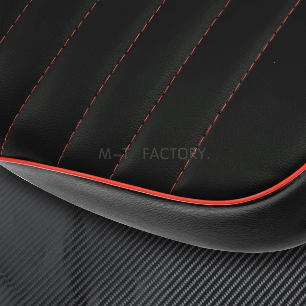 Motorcycle Retro Seat Vintage Flat Brat Seat Cafe Racer Saddle Black&Red For Honda CB CL GN CB350 CB400 CB500