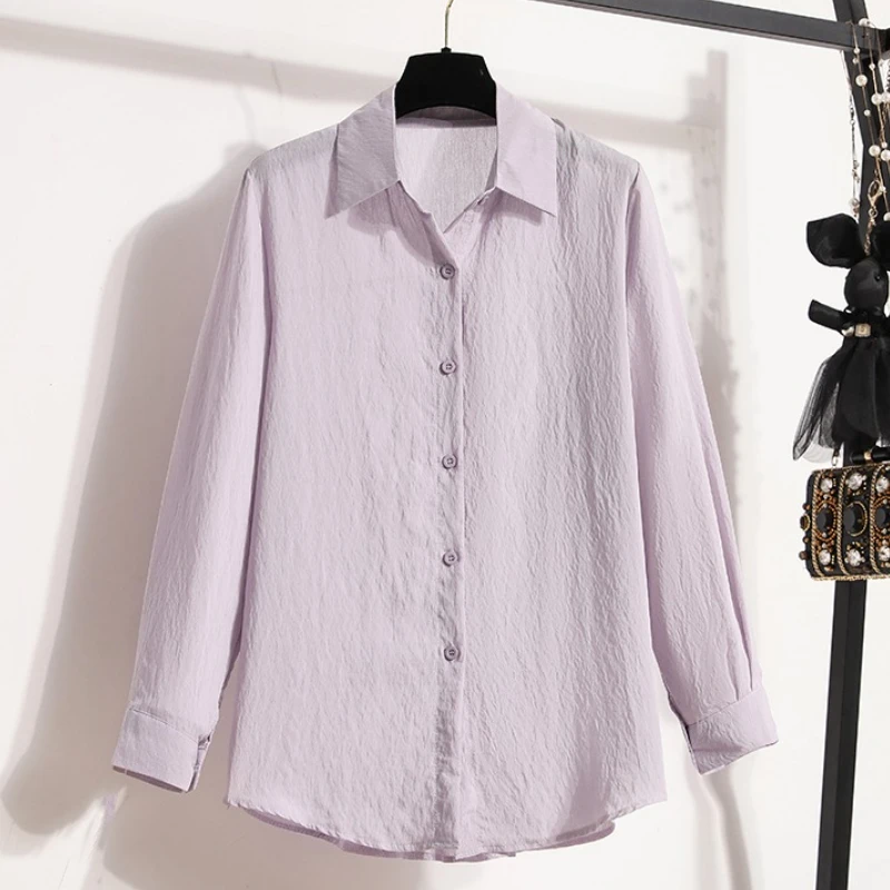 

2025 Comfortable Office Casual Tops Plus Size Women Blouses New Fashion Long Sleeved Shirts Women's Clothing