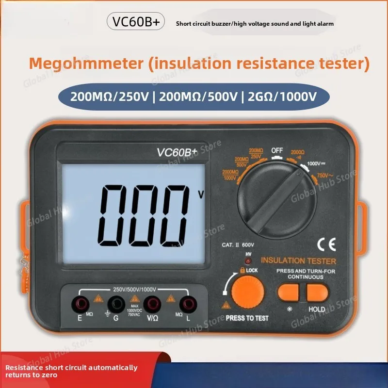 Megameter VC60B + Short Circuit Automatic Zero Insulation Resistance Tester New Energy Auto Repair Shake Meter