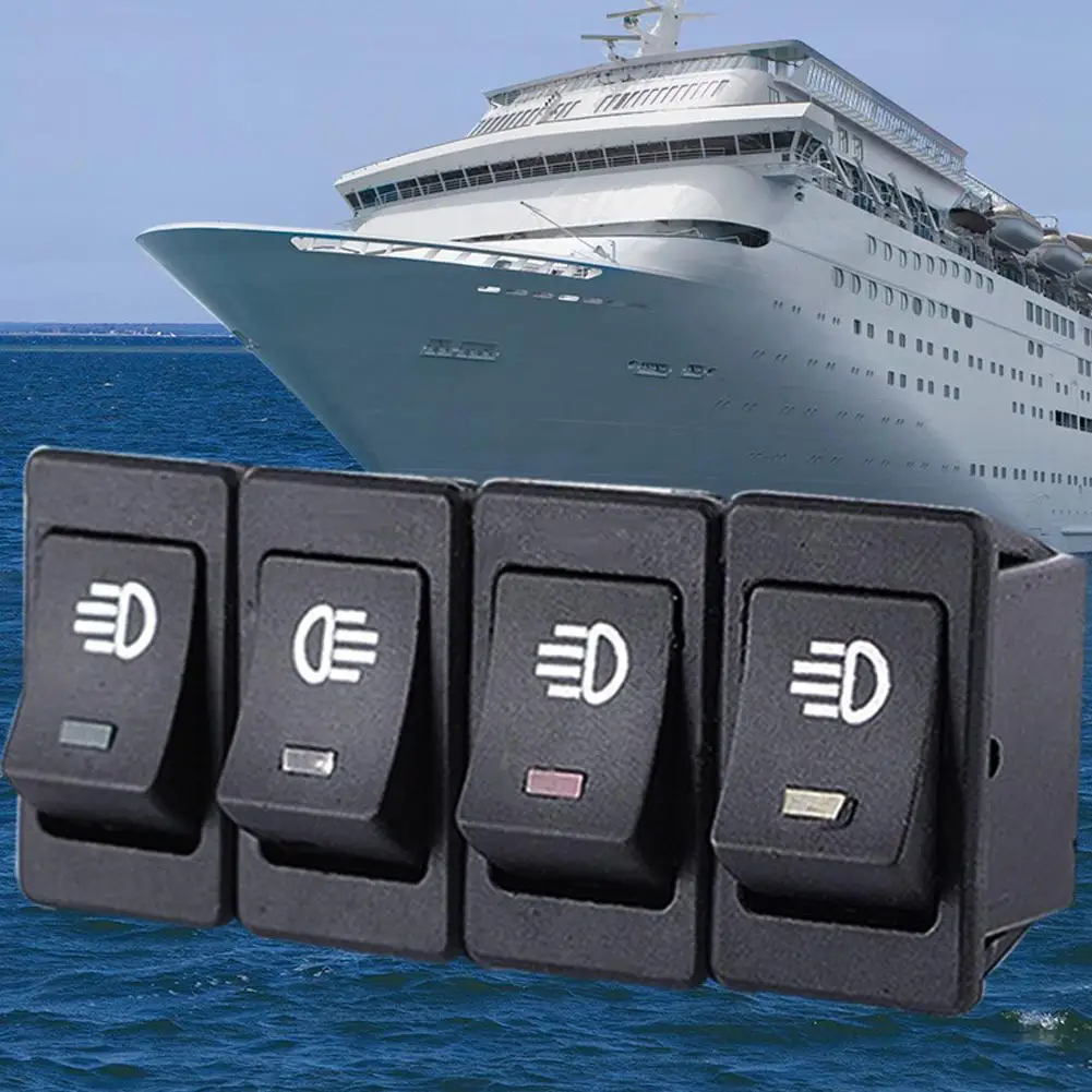 Car Fog Lights,Rocker Switch,ON-OFF,4Pin,2 Position,Electrical Equipment With Power,35A Lndicator Light 12V DC