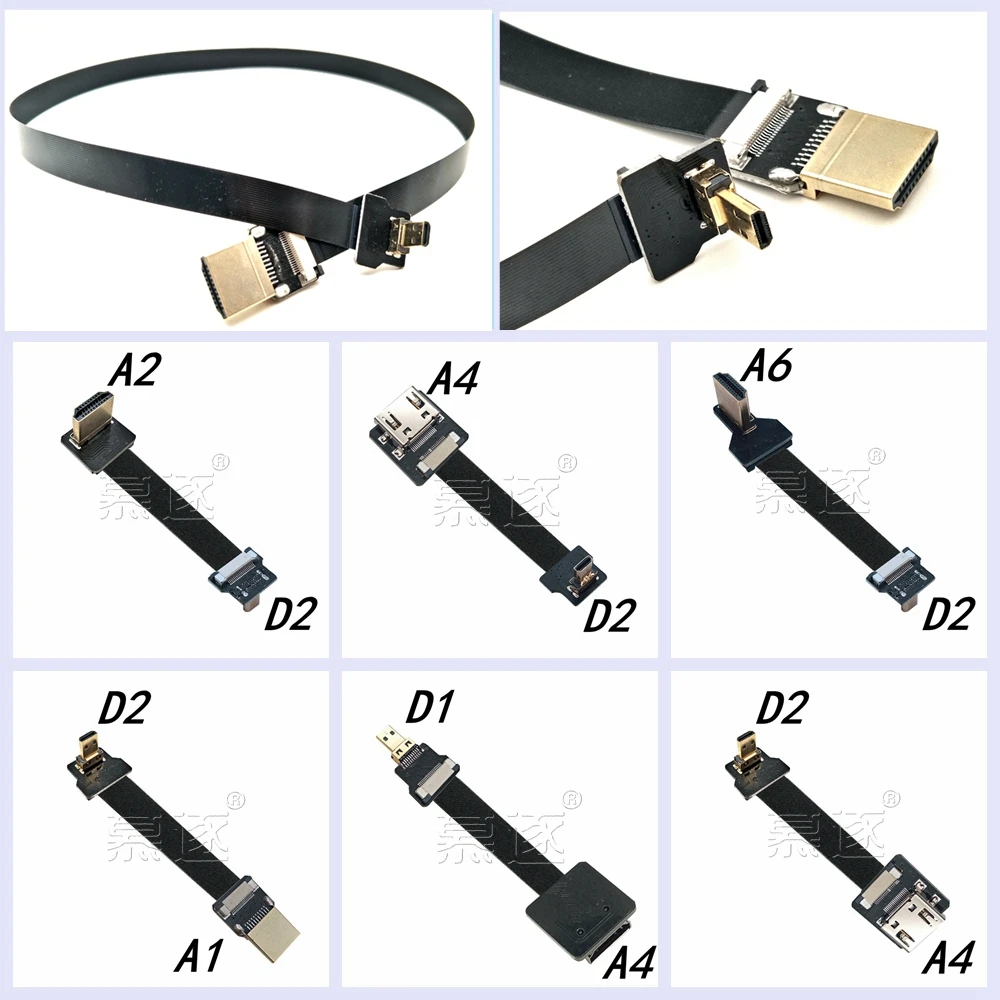 FPV HDMI 90 Degree Adapter, Flat FPC Tape,MICRO HDMI Compatible, 20 Pin Cable Pitch for Multicopter Aerial Photography