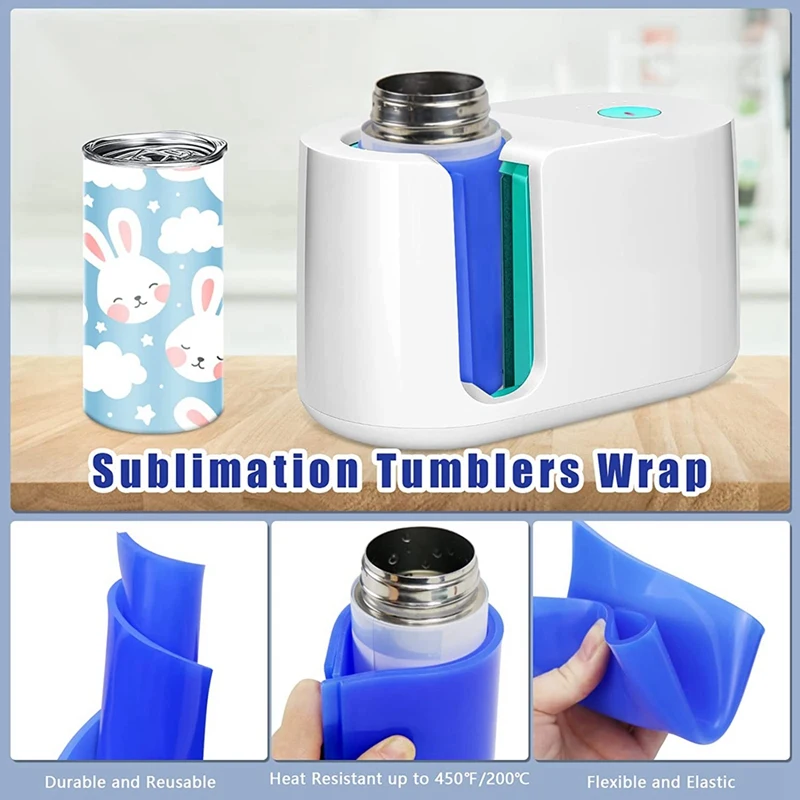 Accesorios de envoltura de vasos de sublimación, botella de envoltura de sublimación de silicona de 3 espesores, Productos en Blanco para prensa de calor