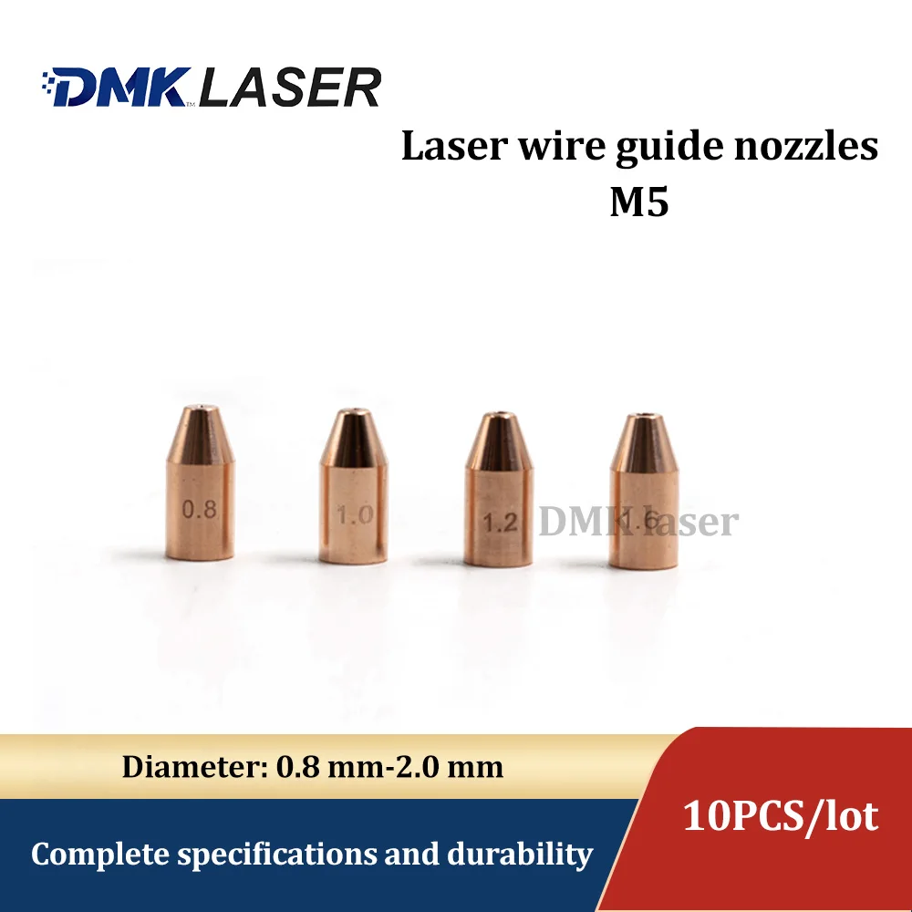 DMK 10PCS/lot Wire guide laser hand welding nozzles feed nozzle M5 single and double wire feed guide copper for SUP relfar HW960