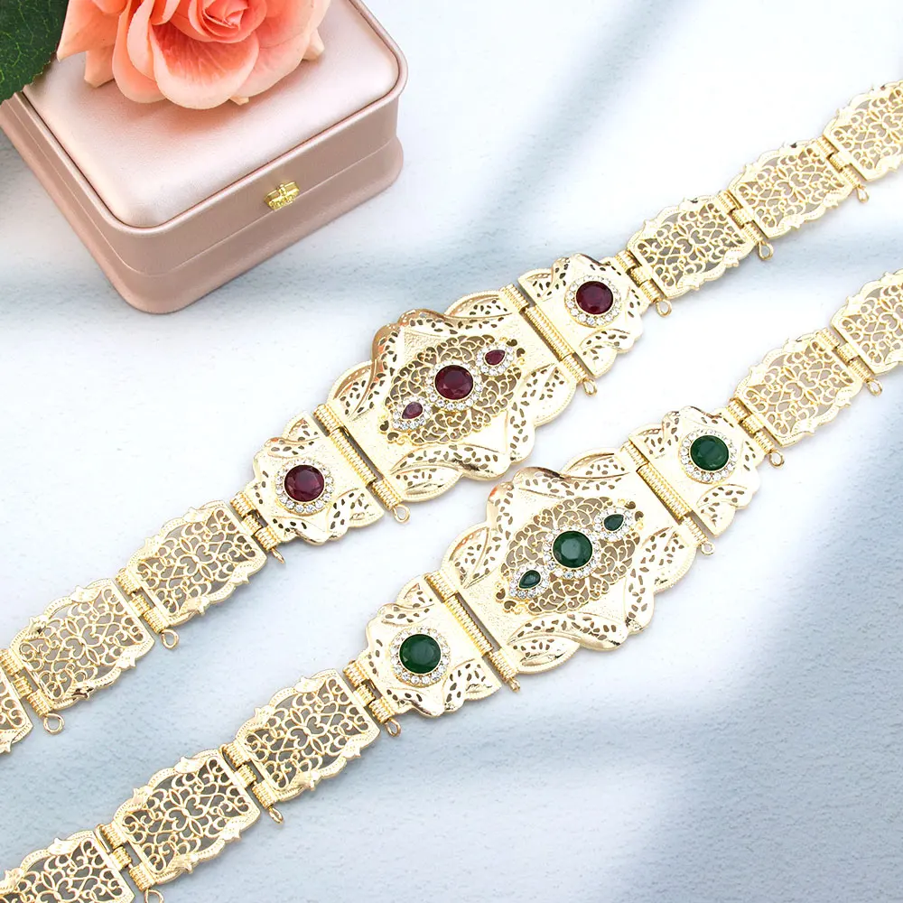 

Элегантный женский пояс золотого цвета с кристаллами, свадебное украшение, арабский металлический пояс, регулируемый, для праздников, бижутерия