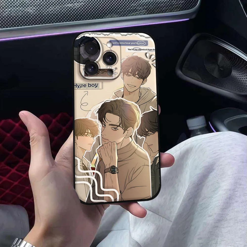 حافظة هاتف Operation True Love لهاتف آيفون 15,14,13,12,11,16,XS,XR,X,8,7,Pro,Max,Plus,mini غطاء أسود من السيليكون