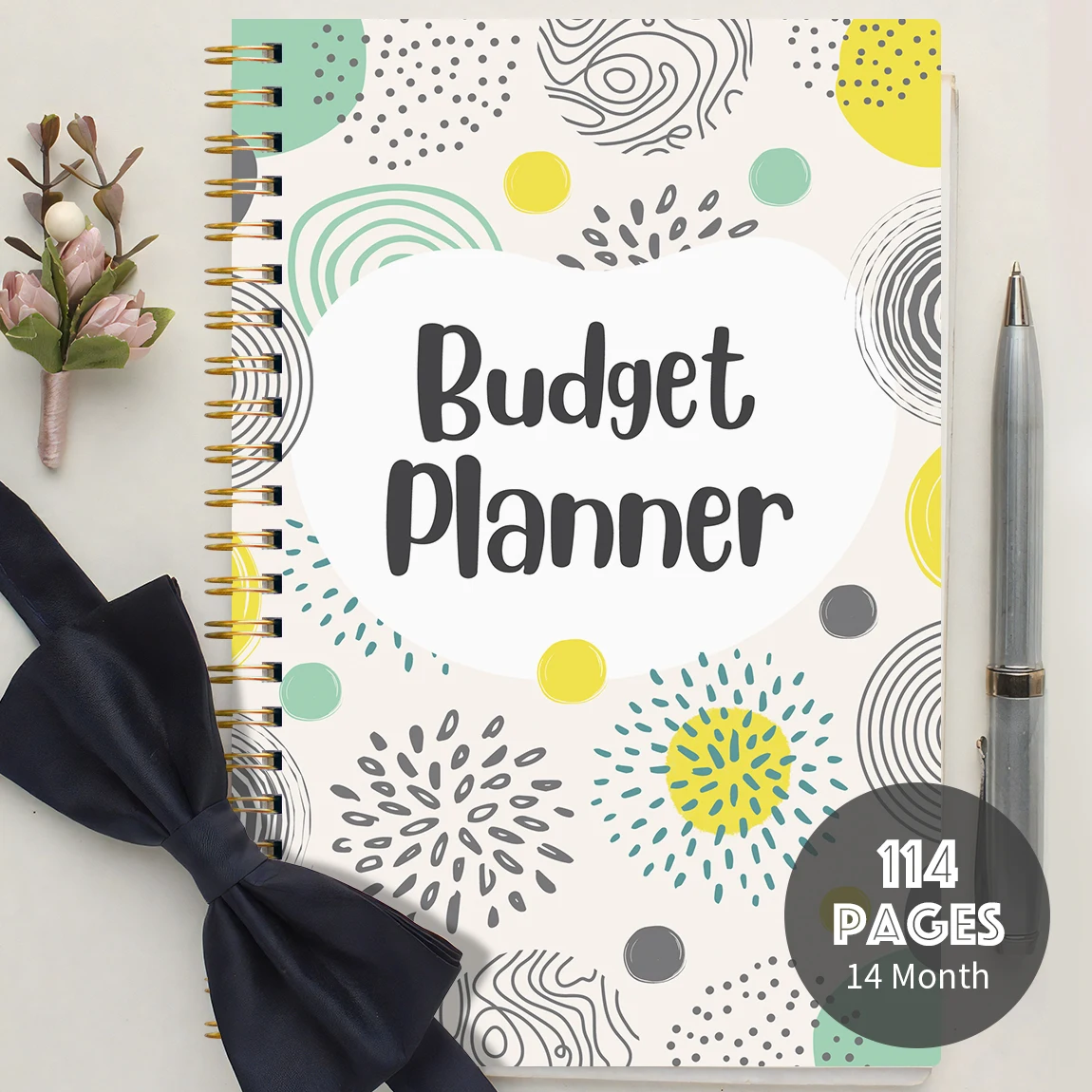 Carnet de planification budgétaire A5 avec couverture colorée, traqueur de dépenses mensuel, organisateur de finances, reliure spirale, 1 pièce