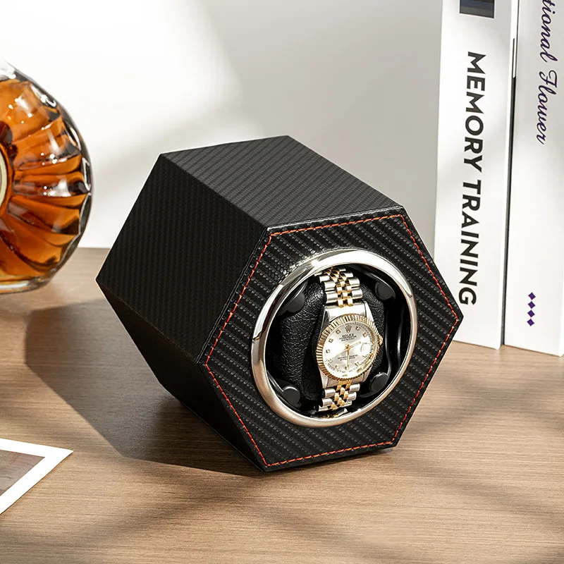 2024 New Watch Winder Mini Single Rotating Box Motor Multi-gear Adjustable Watch Winder New TYPE-C Interface Leather Watch Box
