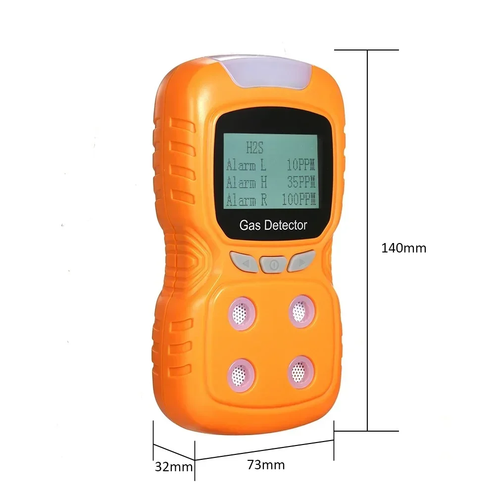 Portable Multi Gas Detector Gas Meter O2 H2S CO EX 4 in 1 Oxygen Hydrogen Sulfide Carbon Monoxide Combustible Gas Leak Detector