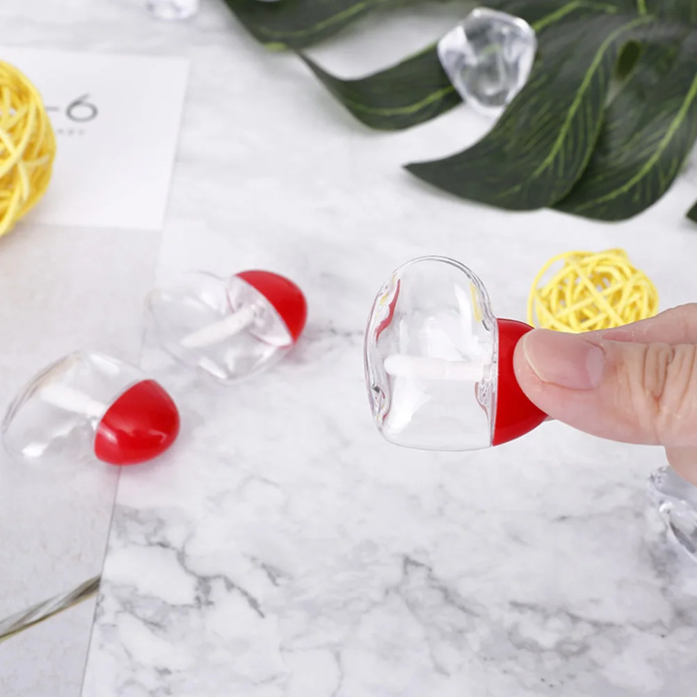 5 tubi per lucidalabbra a forma di cuore, tubi per rossetti in plastica vuoti portatili, riutilizzabili, design staccabile per viaggi a casa