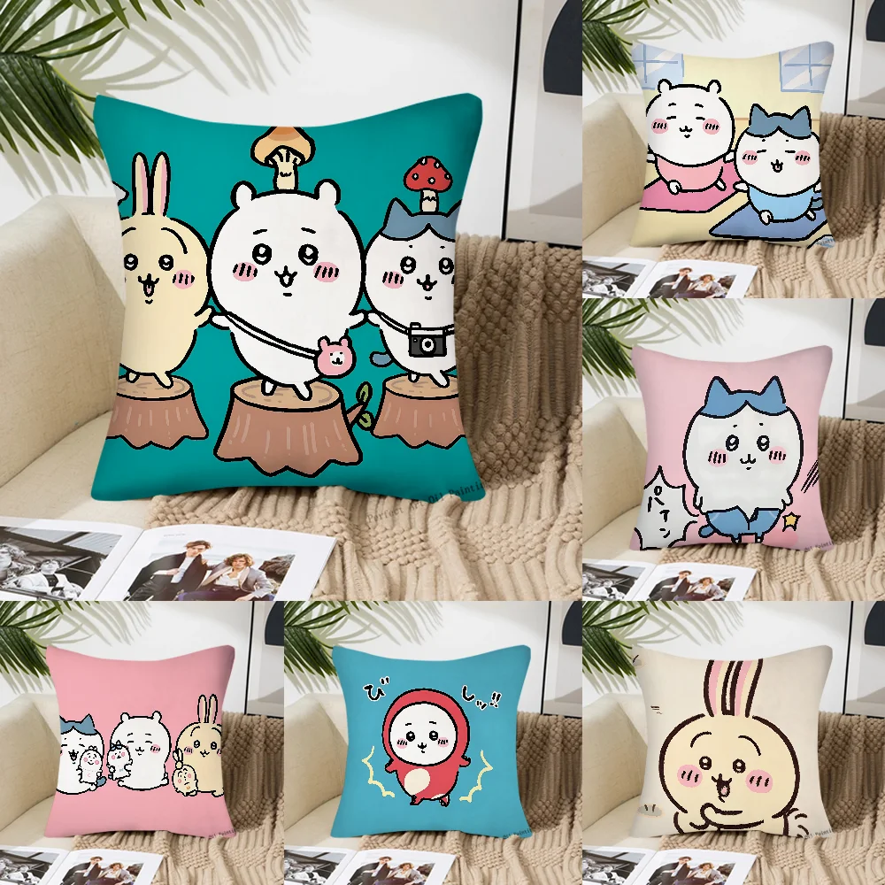 Anime C-C-Chiikawa-a Pillow Case Square Pillow Bedroom Sofa Leisure Comfort Cushion Car Living Room Home Decoration