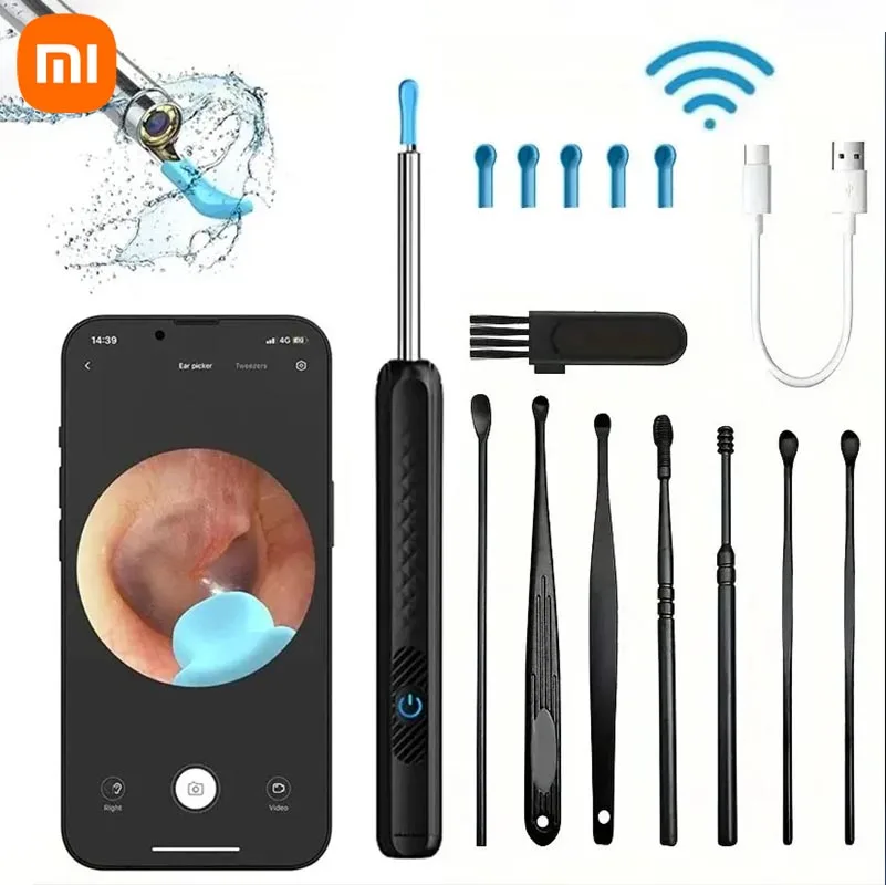 

Xiaomi Smart Ear Wax Removal Ear Cleaner With 8pcs Ear Cleaning Tool 5MP HD Camera Light Ear Wax Removal Kit Endoscope Otoscope