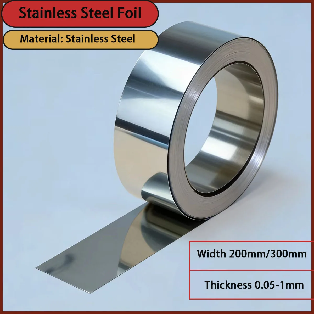 Stainless steel foil with a thickness of 0.05-1mm is used for electronic shielding, thermal insulation protection, etc