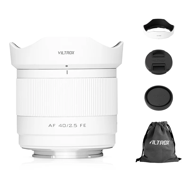 VILTROX AF 40mm f2.5 FE Full Frame Lens White for Sony Camera a7cr a7ii a9iii a7cii a7rv a6700 a7iv a7iii ZV-E10 II a6600 a6400