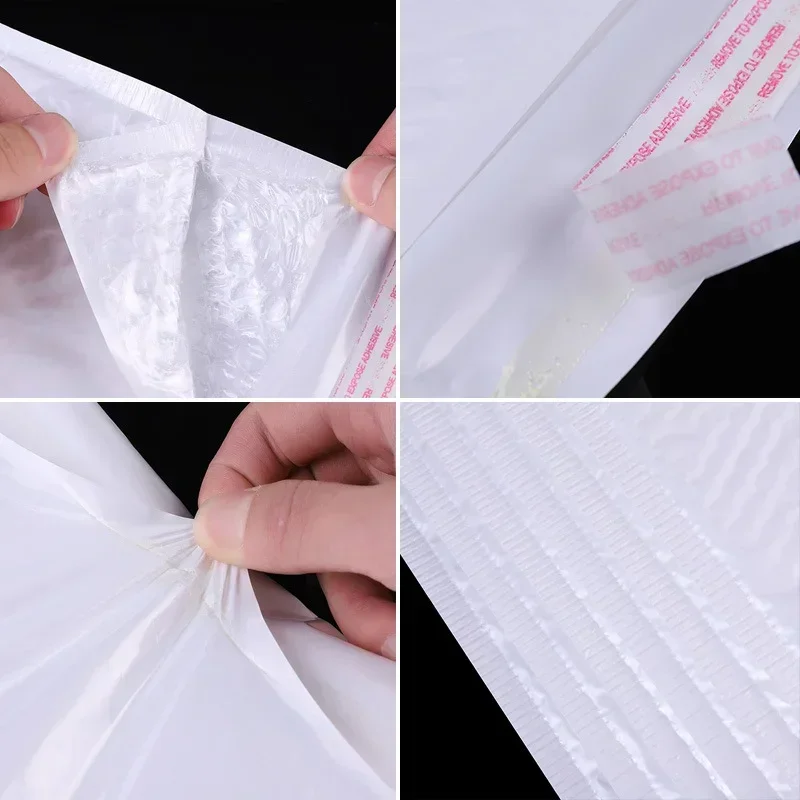 2024 New 500PCS White Bubble Bags Packaging Envelope Shipping Bag Multi-size Thickened Waterproof Self Seal Bubble Padding Bags