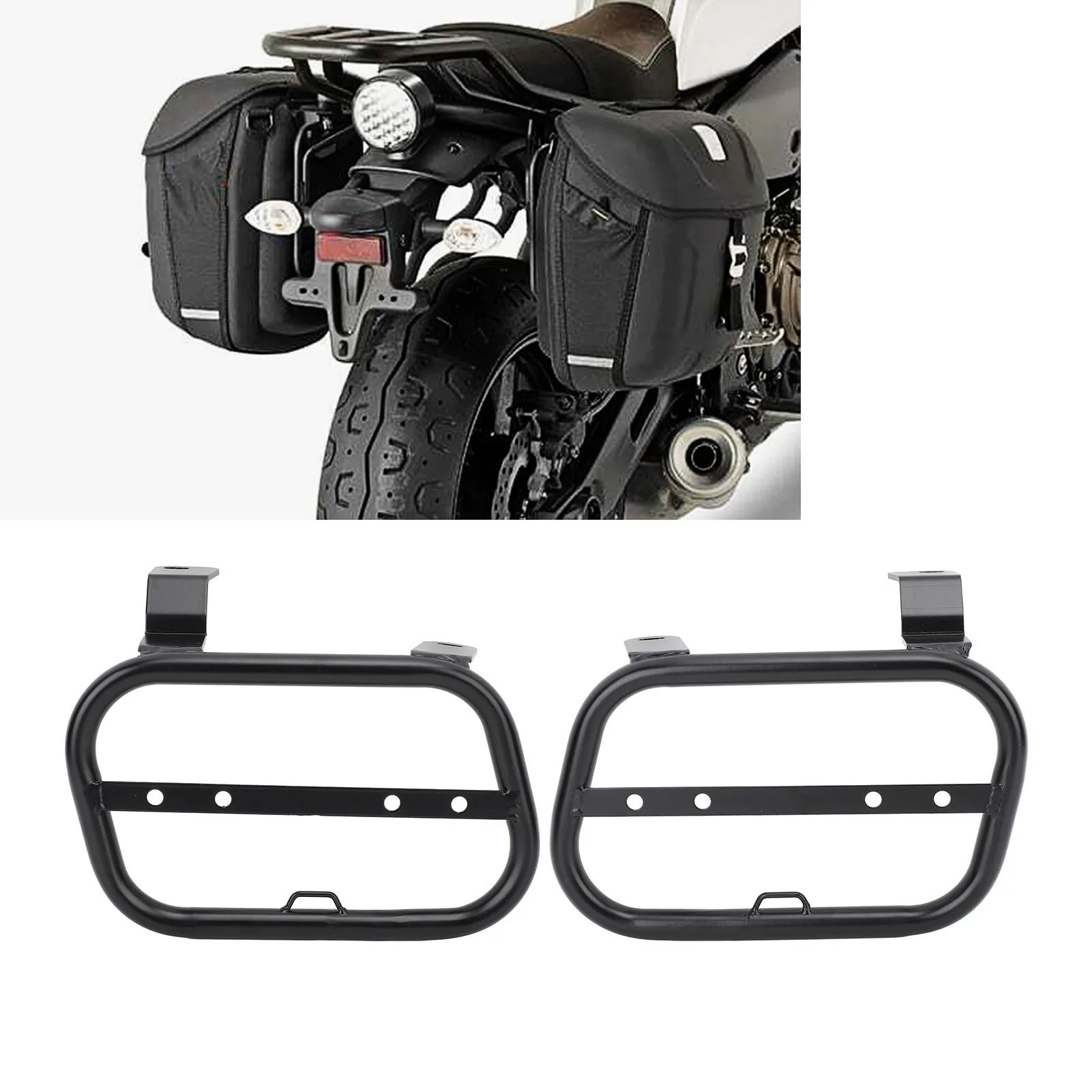 

Motorcycle Side Bag Mount Holder Motorcycle Trunk Bag Holder Aesthetic Iron Structure 16mm Tube Secure Mounting for XSR 700