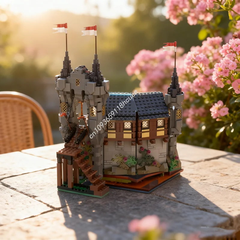 

767 шт. MOC Черные Соколы Вход Внутренний Замок Модель Строительные Блоки Идея Рождественские Подарки Образовательные Кирпичные Игрушки Дети День Рождения