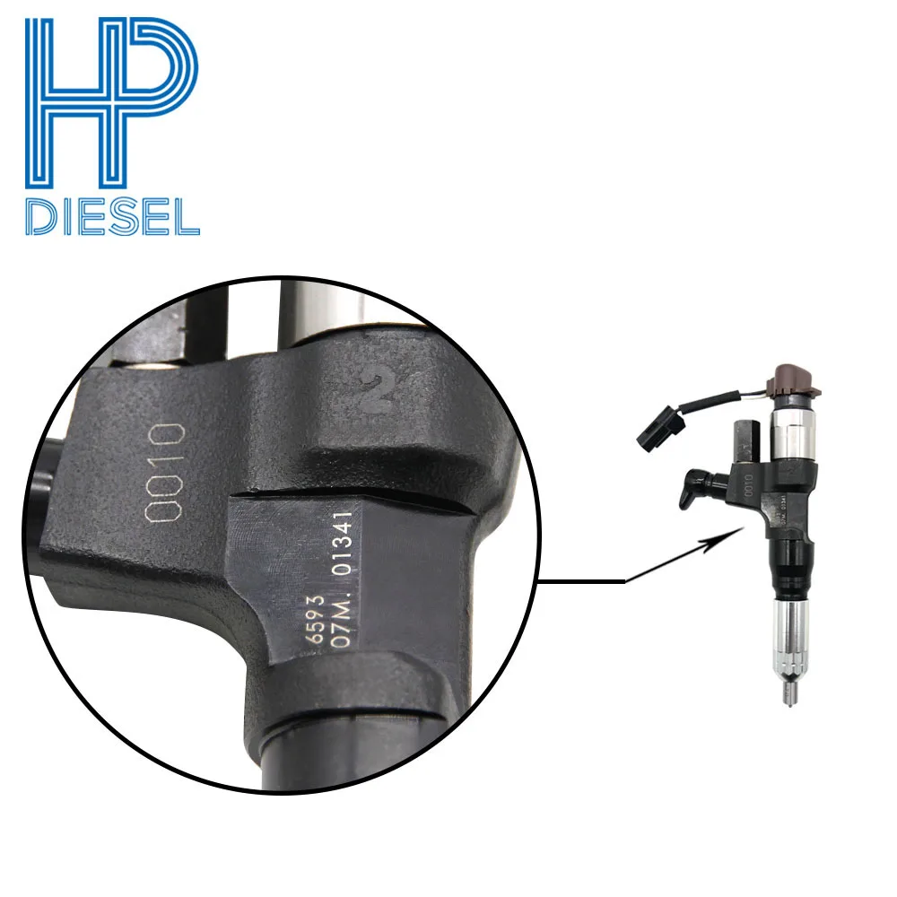 

4pcs/lot New Fuel Injector 095000 - 6593 Common Rail For DENSO J08E Engine High Flow Rate 100% Factory Tested