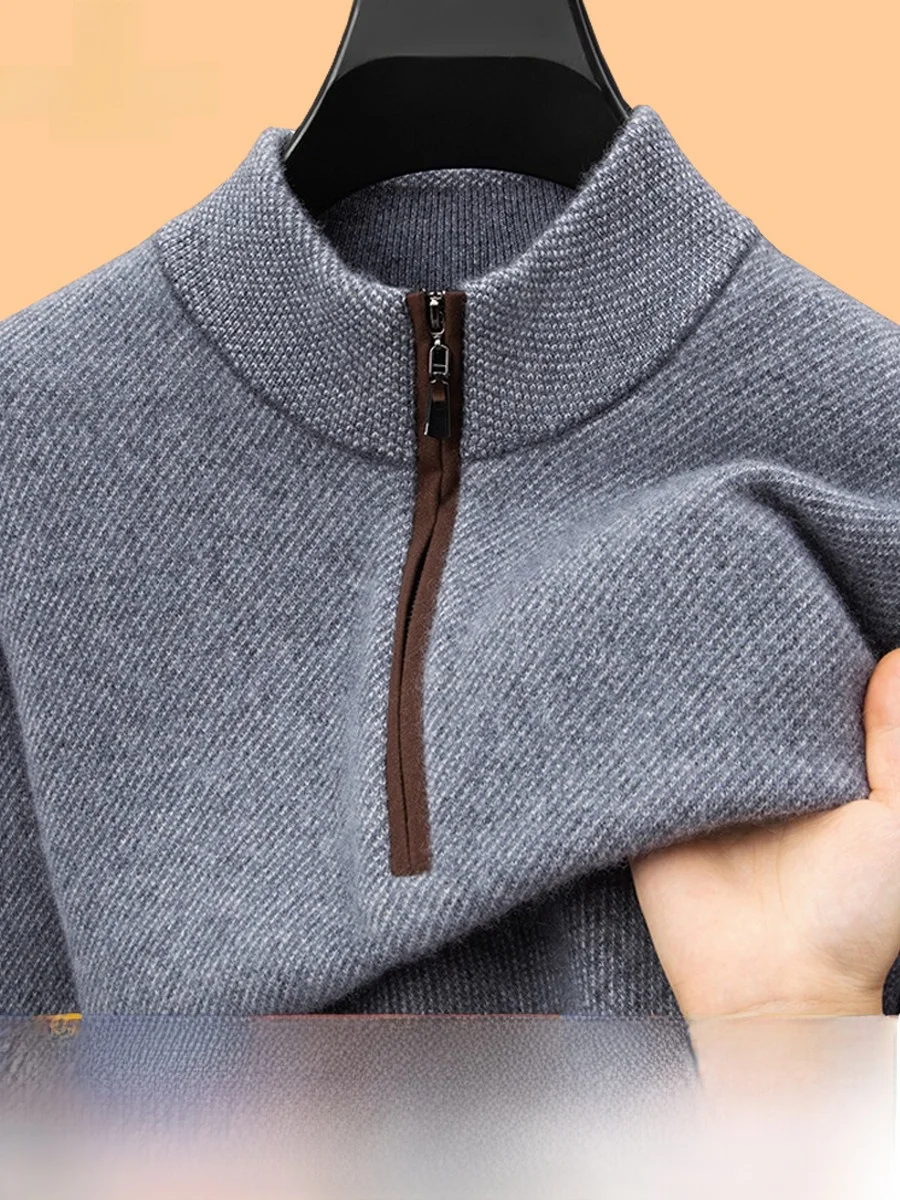 

Мужской свитер Pierre Cardin Camere с высоким воротником на молнии, утепленный шерстяной подкладкой, повседневный, модный, зимний, теплый, однотонный