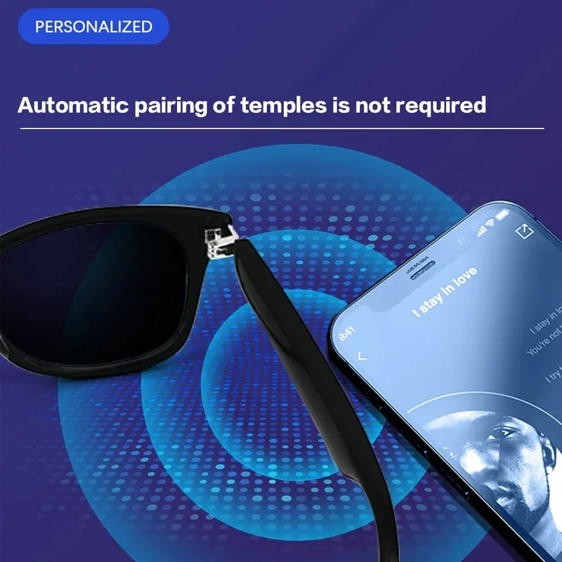 Smart Bluetooth Sunglasses, Listen to Songs Talk, Anti-UV400, Ultraviolet rays, Fast Charging, Bluetooth-Compatible