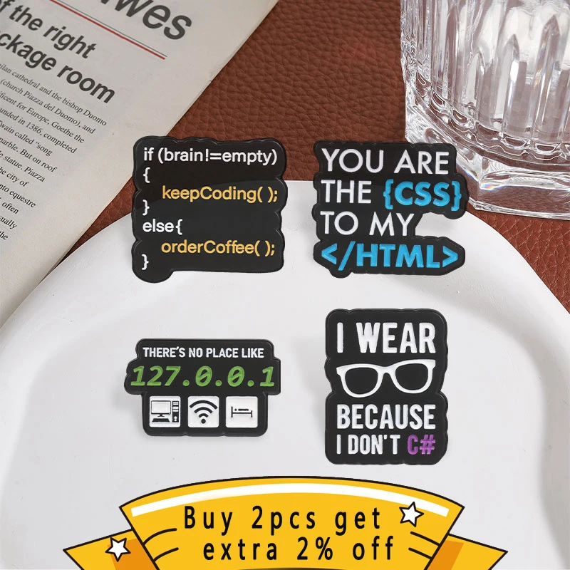 Programmer Coding Meme Enamel Pin,Funny Programming Quote Badge,Fashion Backpack Clothing Accessory,Gift for Coder and Developer